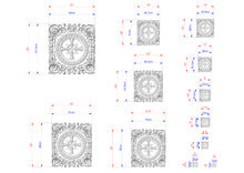 Load image into Gallery viewer, various sizes of ornate, decorative patterns or designs, likely for a product or artwork. The patterns are detailed and intricate, showcasing the craftsmanship and artistry involved in their creation.