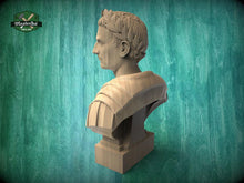 Load image into Gallery viewer, Julius Caesar Bust | Carved and Hand-Finished Wood Statue | Roman Emperor Gift