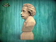 Load image into Gallery viewer, Einstein Bust | Carved and Hand-Finished Wood Statue | Gift for Scientists & Physicists