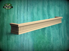 Load image into Gallery viewer, Custom order. Wooden Window Valance with acantus leaves - 2pcs, and Carved Wooden Crest cartouche with Acanthus and Laurel Details - 2pcs. Material: finger-jointed shield multi-toned Alder