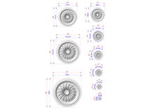 Load image into Gallery viewer, Classic Wooden Ceiling Rosette, Sunburst Carved Design, Elegant Home Feature, 1 pc, Unpainted, Decorative Rosettes