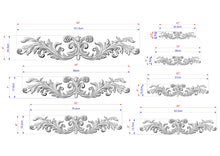 Load image into Gallery viewer, a drawing of a set of decorative scrolls