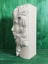 Load image into Gallery viewer, Custom order- Green Woman Corner Corbel, Ash Wood