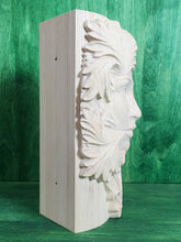 Load image into Gallery viewer, Custom order- Green Woman Corner Corbel, Ash Wood