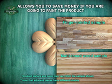 Load image into Gallery viewer, The image is a promotional advertisement for Master Oak, a company that sells wood products. It features a close-up of a wooden leaf and a wooden sample, along with text providing information about the products.