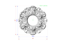 Load image into Gallery viewer, Wooden Сarved Frame with a hole for ceiling chandeliers, Detailed Acanthus Ornamentation