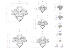 Load image into Gallery viewer, a drawing of a decorative design with hearts and flowers