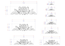 Load image into Gallery viewer, a drawing of a flower with measurements