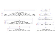 Load image into Gallery viewer, a drawing of a set of decorative brackets