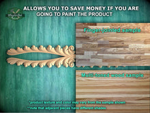 Load image into Gallery viewer, The image is a promotional advertisement for Master Oak, showcasing two different types of wood samples. The text highlights that the samples allow customers to save money if they are going to paint the product, with a focus on the differences between the finger-joined and multi-toned wood samples. The text also mentions that the product texture and color may vary from the sample shown, and that adjacent pieces have different shades.