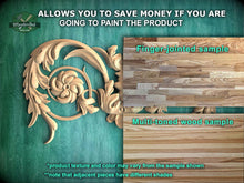 Load image into Gallery viewer, The image is a promotional advertisement for Master Oak, a company that specializes in painting wooden products. It features a close-up of a wooden carving and a sample of multi-toned wood, along with text providing information about the products.