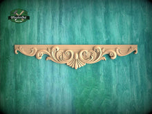 Load image into Gallery viewer, Wooden Shell Pediment – Carved Baroque Acanthus Frieze for Cabinets