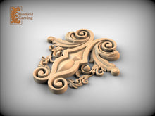 Load image into Gallery viewer, a beautifully carved wooden piece with intricate swirls and curves, showcasing the artistry and craftsmanship involved in its creation.