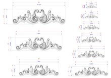Load image into Gallery viewer, Symmetrical Baroque Applique – Wooden Crest with Scroll and Leaf Motifs