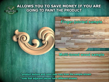 Load image into Gallery viewer, Large Floral Wood Applique – Ornate Carved Decoration for Furniture