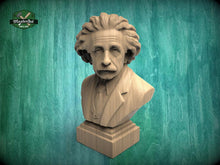 Load image into Gallery viewer, Einstein Bust | Carved and Hand-Finished Wood Statue | Gift for Scientists & Physicists