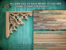 Load image into Gallery viewer, Gothic Bat Corner Brackets – Wooden Arch Decor for Cabinet or Door Frame, Set of 2pcs