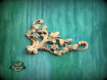 Load image into Gallery viewer, Floral Scroll Wood Applique — Decorative Carving for Furniture