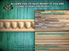 Load image into Gallery viewer, Contoured Shield Pattern Molding - Symmetrical Wood Elegance, 40" Classic & Modern Decor, 1 pc, Unpainted, Shield-Shaped Carved Baguette