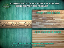Load image into Gallery viewer, Handcrafted wooden architectural molding 40" from wood, Wooden floral moulding trim, Ornate molding panel from wood, Carved wooden Baguette