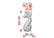 Load image into Gallery viewer, Custom order. Sea Dragon Carved Wooden Corbel, set of 4pcs, 10 inches high, material - multi-toned wood