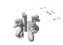 Load image into Gallery viewer, Custom order. Sea Dragon Carved Wooden Corbel, set of 4pcs, 10 inches high, material - multi-toned wood