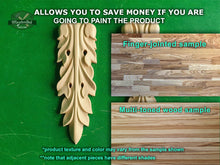 Load image into Gallery viewer, Carved Wooden Corbels Unpainted, Set 2pc, Home Wall Embellishments, wood onlays, wood wall art decor