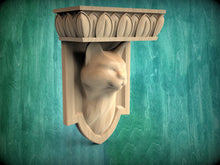 Load image into Gallery viewer, Custom order. Smiling Cat Wooden Corbel, H - 7.5", 2 pcs (facing towards each other), Ash wood