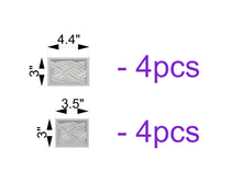 Load image into Gallery viewer, Custom order. Carved molding pieces with bordered ends for a 3.5x3.5" wide post, small additional details, two sets, finger jointed Oak wood