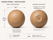 Load image into Gallery viewer, Custom order. Two wooden sphere, 7" diameter, Oak wood, Unpainted