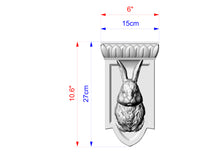 Load image into Gallery viewer, Custom order. Rustic Bunny Shelf Support, Bunny Head Corbel, Hight-10.6"; Width - 6"; Depth - 3.2", 9pcs, Oak wood
