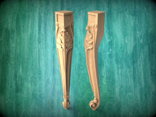 Load image into Gallery viewer, Carved Cabriole Legs, Set 2pc, for the table, classic style legs, baroque legs, wooden legs