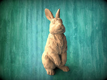 Load image into Gallery viewer, Custom order. Rabbit figurine. Carved wooden rabbit 7", Oak, 1 pc, Unpainted