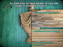 Load image into Gallery viewer, Classic Carved Urn Wood Applique - Elegant Vase Onlay, 1 pc, Unpainted, Home Wall Embellishments, Furniture Carving, Wood Onlays