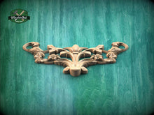 Load image into Gallery viewer, Floral Scroll Wood Applique — Decorative Carving for Furniture