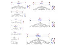 Load image into Gallery viewer, a collection of seven different designs or sculptures, each with its own unique size and dimensions. The sizes are provided in centimeters, ranging from 25 to 87 centimeters. The designs vary in shape and style, showcasing a diverse range of artistic elements.
