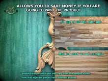 Load image into Gallery viewer, The image is a promotional advertisement for Master Oak Paint, featuring a wooden sample of a product and a finger-joined sample. The text on the image indicates that the product texture and color may vary from the sample shown, and that adjacent pieces have different shades.