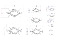 Load image into Gallery viewer, a collection of various sizes of decorative floral designs, each with its own unique style and dimensions. The designs are presented in a grid format, with each design being a separate element within the larger collection. The image does not contain any text or additional information that would allow for a detailed description of the content.