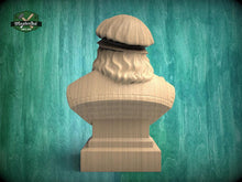 Load image into Gallery viewer, Leonardo da Vinci Bust | Hand-Sanded & Hand-Toned | Gift for Artists and Inventors