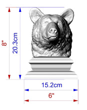 Load image into Gallery viewer, Custom order. Set of 4 animal finials with 6 inch square bases, Material - Alder