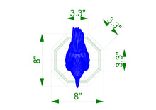 Load image into Gallery viewer, Custom order. Raven Wooden Finial for Staircase Newel Post with octafon base. H - 9 1/4"; base width - 8". Finger jointed multi-toned wood