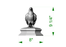 Load image into Gallery viewer, Custom order. Raven Wooden Finial for Staircase Newel Post with octafon base. H - 9 1/4"; base width - 8". Finger jointed multi-toned wood