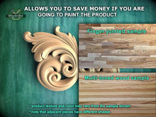 Load image into Gallery viewer, The image is a promotional advertisement for Master Oak, a company that specializes in painting products. It features a close-up of a wooden carving and a sample of multi-toned wood, along with text providing information about the products.