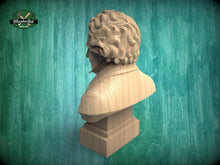 Load image into Gallery viewer, Beethoven Bust Statue | CNC-Carved Wood, Hand-Sanded & Toned | Piano Room Decor