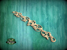 Load image into Gallery viewer, Floral Scroll Wood Applique with Symmetrical Vine Design