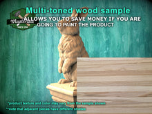 Load image into Gallery viewer, a wooden statue of a cat sitting on top of a wooden box