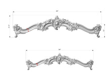 Load image into Gallery viewer, Custom order. Le Roi Soleil Cornice - French Baroque Classicism Elegance, set of 2 pcs, Unpainted, 84" and 64", finger-joined board of multi-toned Alder