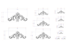 Load image into Gallery viewer, a drawing of a set of decorative brackets