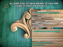 Load image into Gallery viewer, The image is a promotional advertisement for Master Oak, a company that sells wood products. It features a close-up of a wooden sample, highlighting the different textures and colors of the wood. The ad encourages viewers to save money by painting the product, offering a finger-joined sample and a multi-toned wood sample to choose from. The text emphasizes that the product texture and color may vary from the sample shown, and that adjacent pieces have different shades.