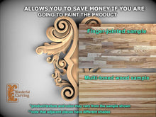 Load image into Gallery viewer, The image is a promotional advertisement for a product, featuring a wooden sample of the product and a sample of the product's texture and color. The text on the image provides information about the product, including that it allows you to save money if you are going to paint the product, and that the product texture and color may vary from the sample shown. The image also includes a note that adjacent pieces have different shades.